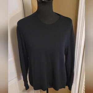 Joy Lab Black Crew Neck Split Top Sweatshirt, Size Small